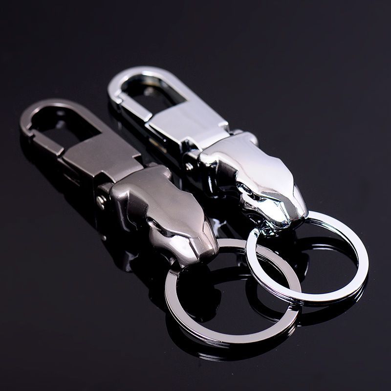 【钥匙扣创意】高档豹头男汽车腰挂金属钥匙扣广告钥匙圈链环挂件