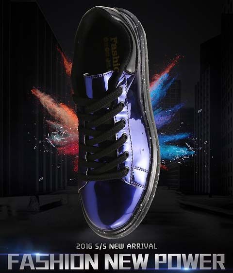 Ležérní platformové boty z lesklé lakované kůže_voghion.com