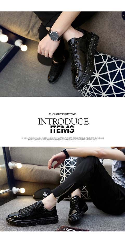 Ležérní platformové boty z lesklé lakované kůže_voghion.com