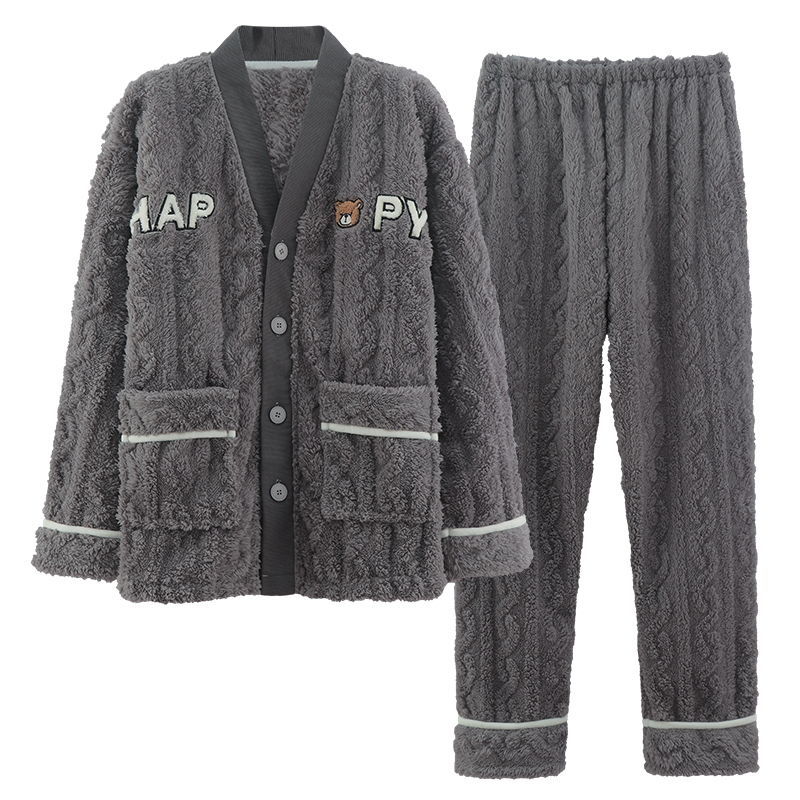 Nanjiren 100% coral fleece flannel high-end pajamas Internet celebrity cute fashion high-value home service suit