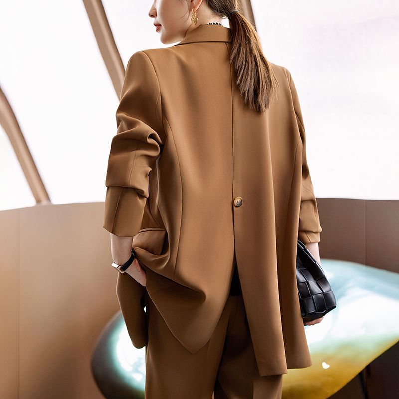 咖啡色西裝外套女韓版氣質時尚2022秋冬新款休閒高級感小西服女