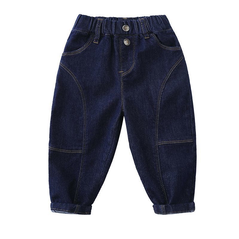 Children's clothing, boys' jeans, children's foreign style, all-match outerwear, long pants, children's baby soft material elastic pants