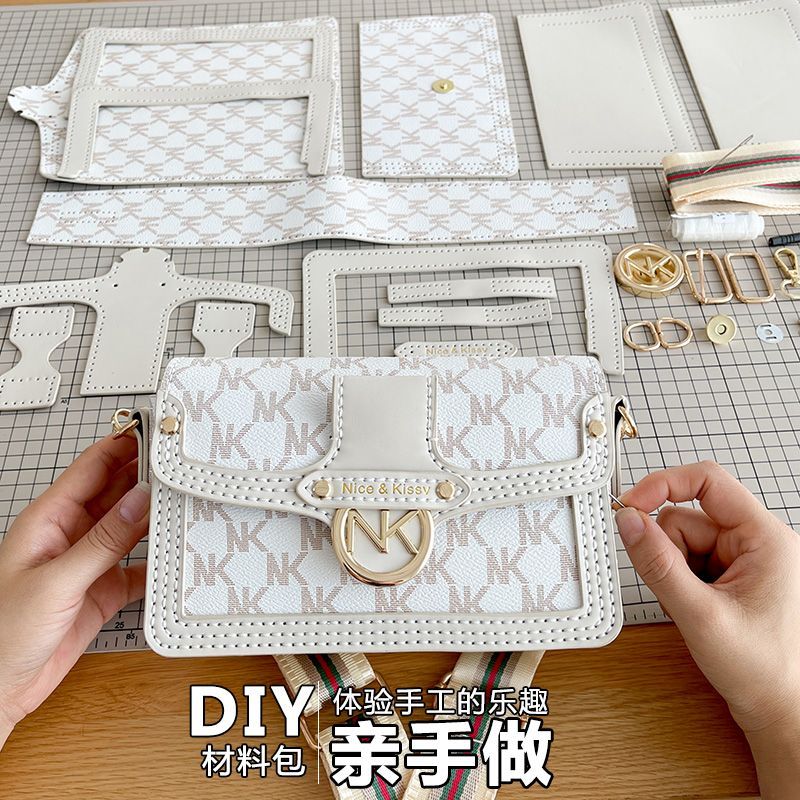 手工編織包包女diy材料包自製作單肩斜挎小方包潮送閨蜜女友禮物