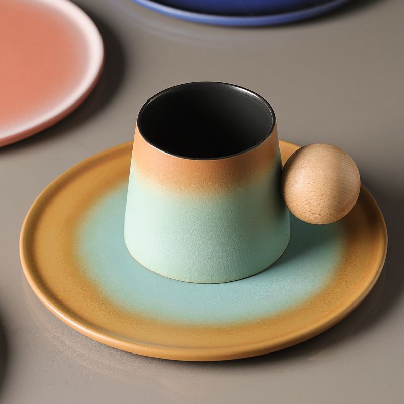 陶瓷咖啡杯碟套装设计感小众高档精致创意复古下午茶马克杯子