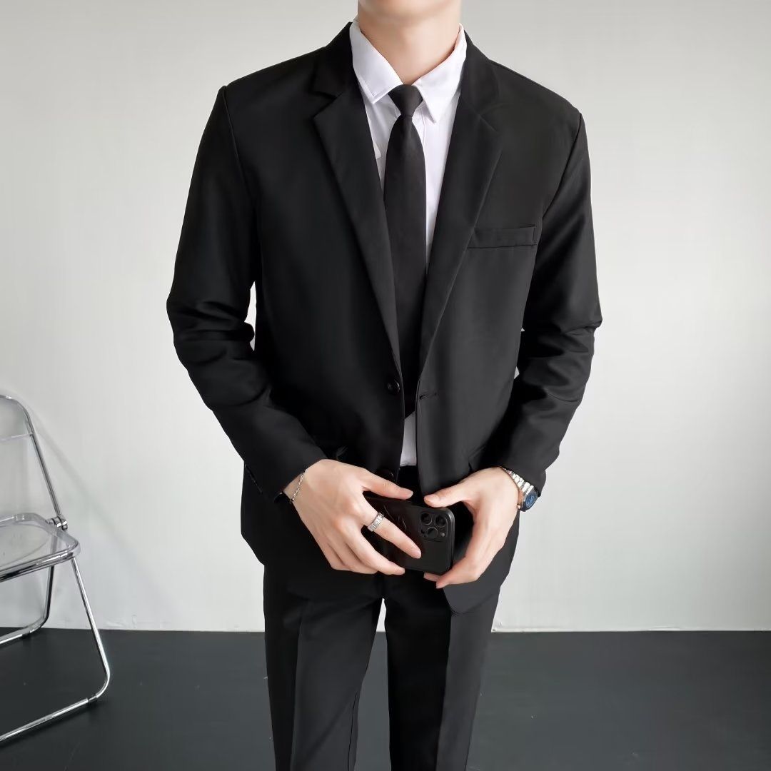 Four-piece autumn small suit men's Korean style trendy brand loose uniform ins casual class uniform suit jacket