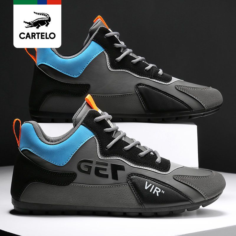 Cartelo crocodile men's shoes 2022 winter new trendy high-top casual shoes men's cotton sports Forrest Gump shoes men