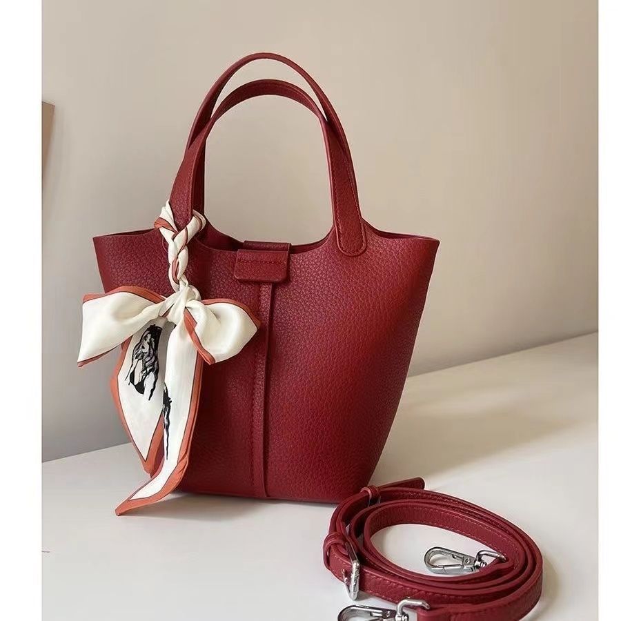 Wedding Bag, Female Red Wedding Bag, Bride Bag, 2022 New High Capacity, Premium, Small Market Vegetable Basket, Bucket Bag