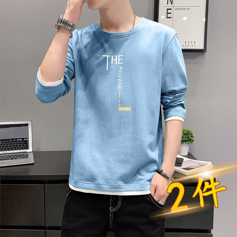 長袖t恤男純棉韓版潮牌內搭衣服春秋季男士寬鬆潮流衛衣ins打底衫