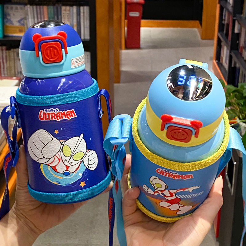 儿童保温杯卡通智能新款奥特曼防摔水杯带吸管幼儿园便携水杯