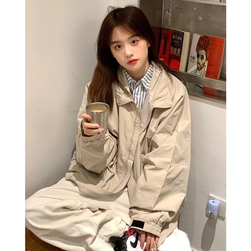 Boyfriend style jacket for women spring and autumn  new Japanese retro small casual work jacket trendy jacket