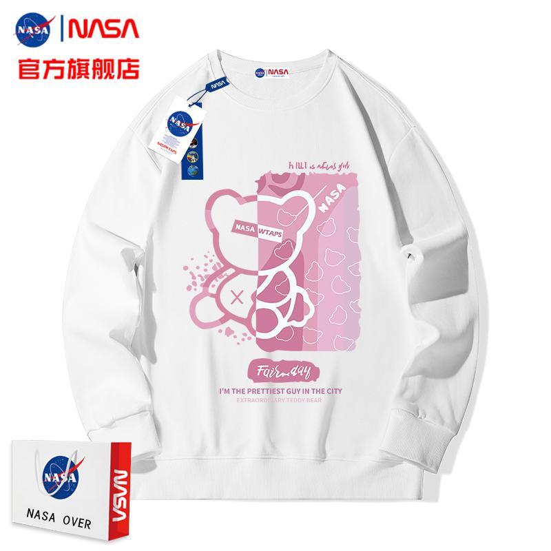 nasa旗艦店官網小熊春秋季純棉衛衣男ins潮牌情侶裝寬鬆上衣外套