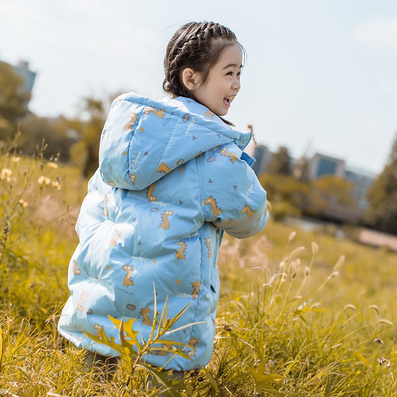 反季儿童羽绒服男女童中长款洋气韩版宝宝加厚冬装潮冬季