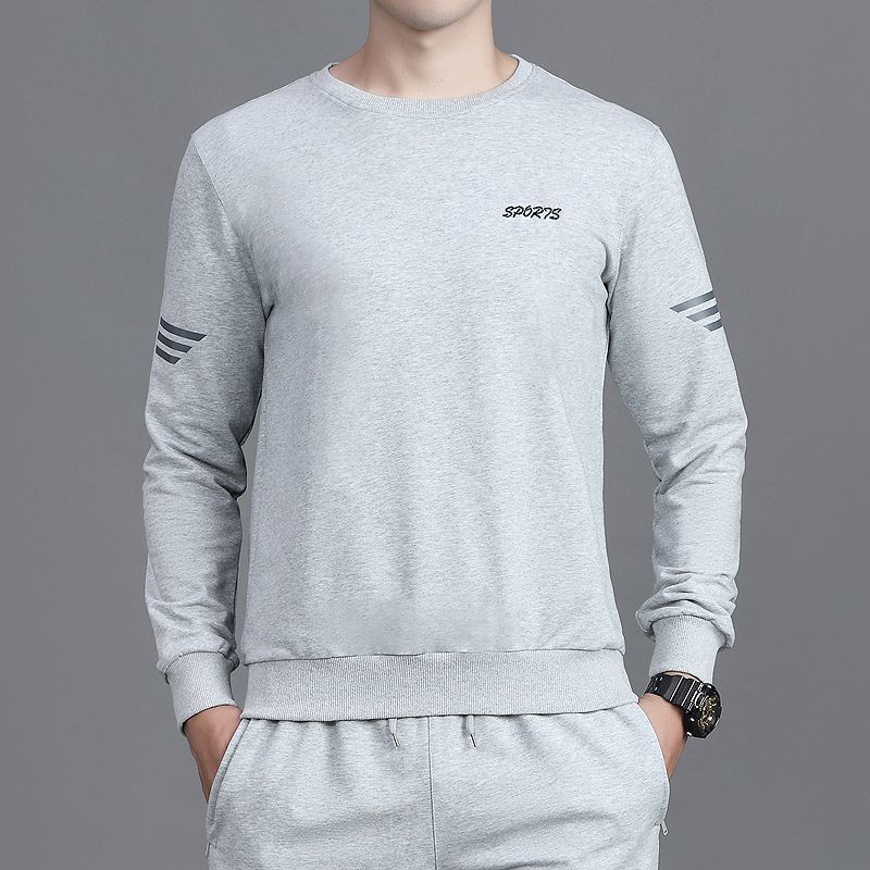 Men's fleece thickened suit autumn and winter casual wear running sportswear large size loose sweater pants two-piece set