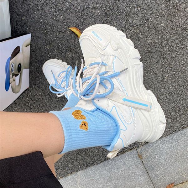 Inner heightening sneakers women's summer ins tide Klein blue daddy shoes autumn new fried street shoes women's running shoes