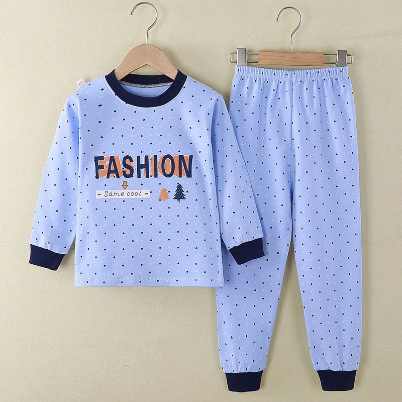 Children's underwear set pure cotton boys and girls long johns long johns cotton middle and big children teenagers pajamas home clothes【shipped within 15 days】