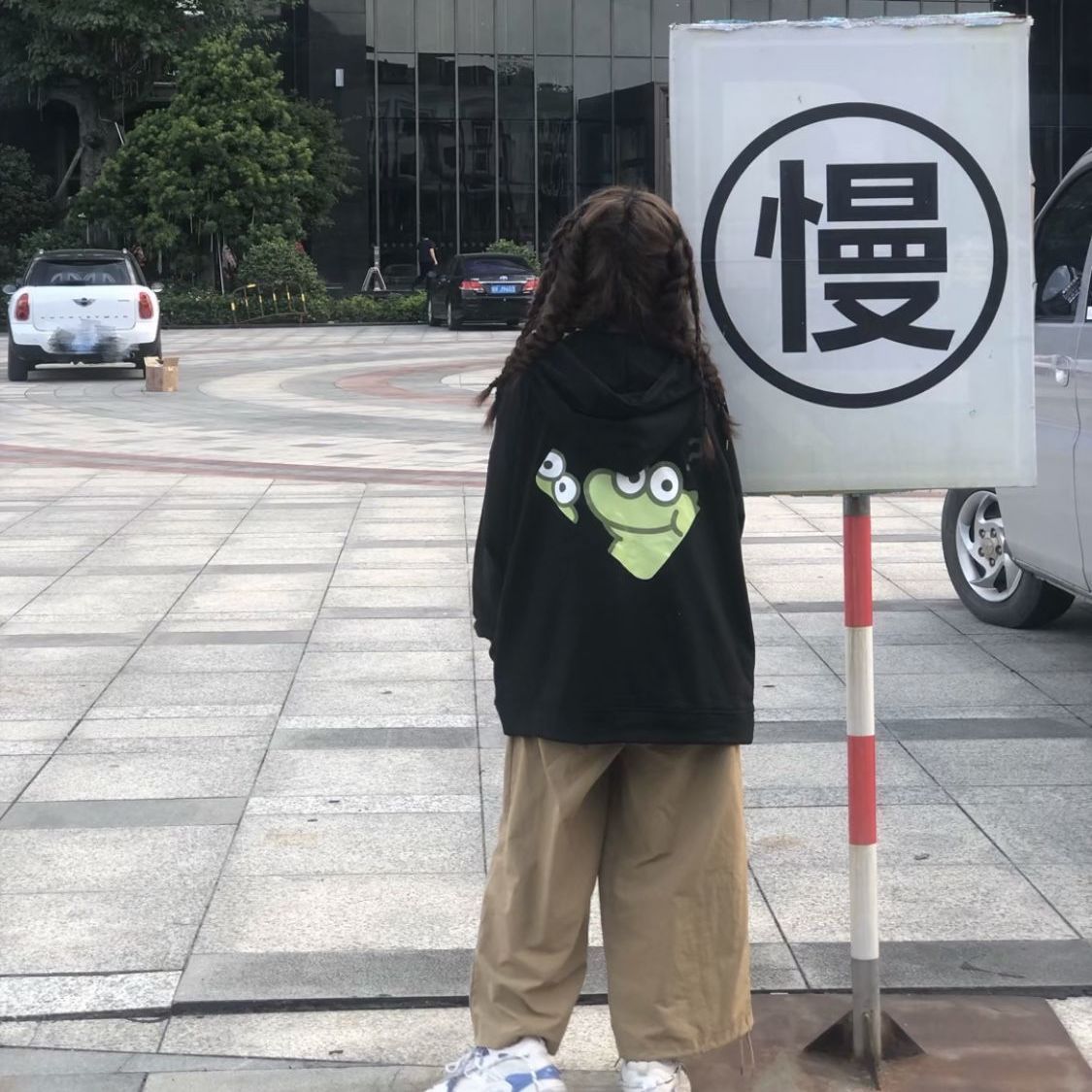 秋冬季學生女時尚韓版寬鬆長袖連帽印花衛衣+休閒闊腿褲單/套裝