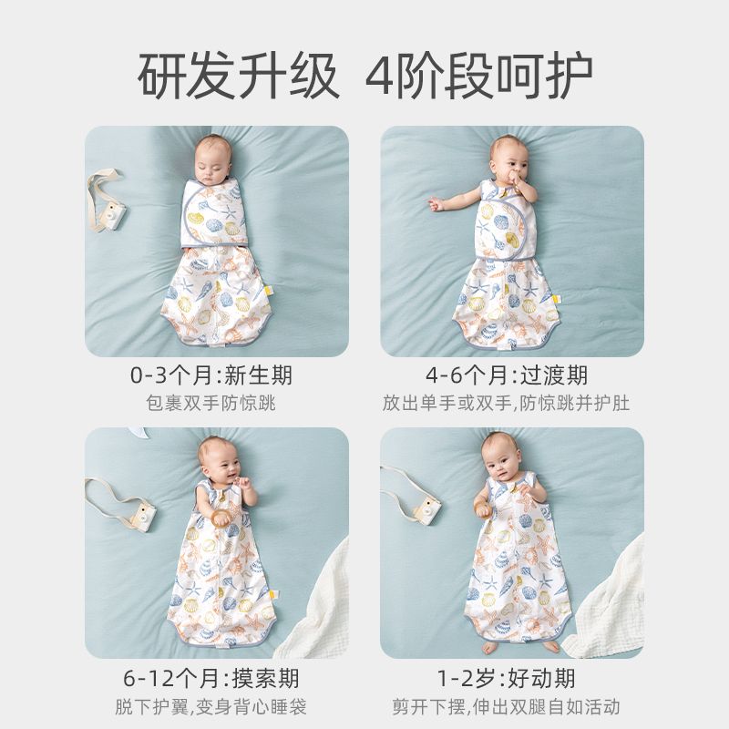 贝肽斯新生婴儿防惊吓睡觉神器防惊跳睡袋裹襁褓巾幼儿0小月龄3月