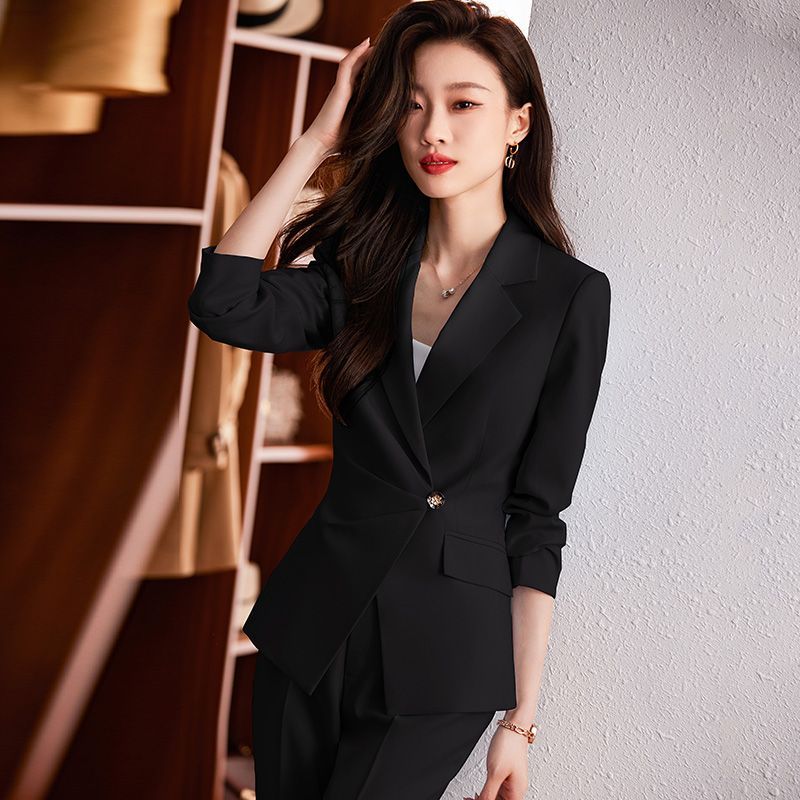 High-end suit suit female spring and autumn fashion commuting professional temperament goddess Fan Yujie fried street suit overalls