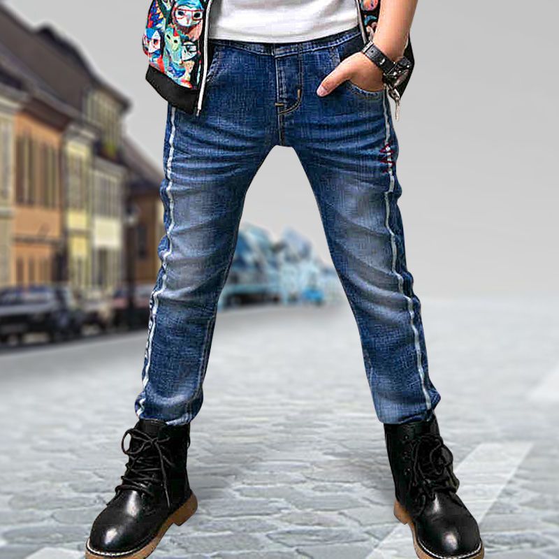 Boys' jeans spring and autumn children's casual long pants 5-15 years old children's jeans trendy clothes