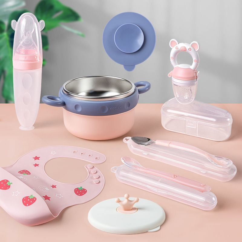 辅食碗婴儿专用碗勺餐具套装宝宝辅食工具全套保温硅胶勺子米糊瓶