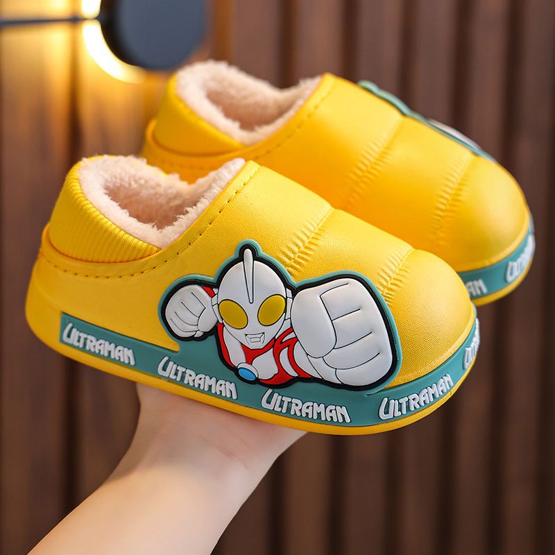 Genuine Altman winter children's slippers boys and girls cartoon children non-slip warm bag with outerwear baby cotton shoes