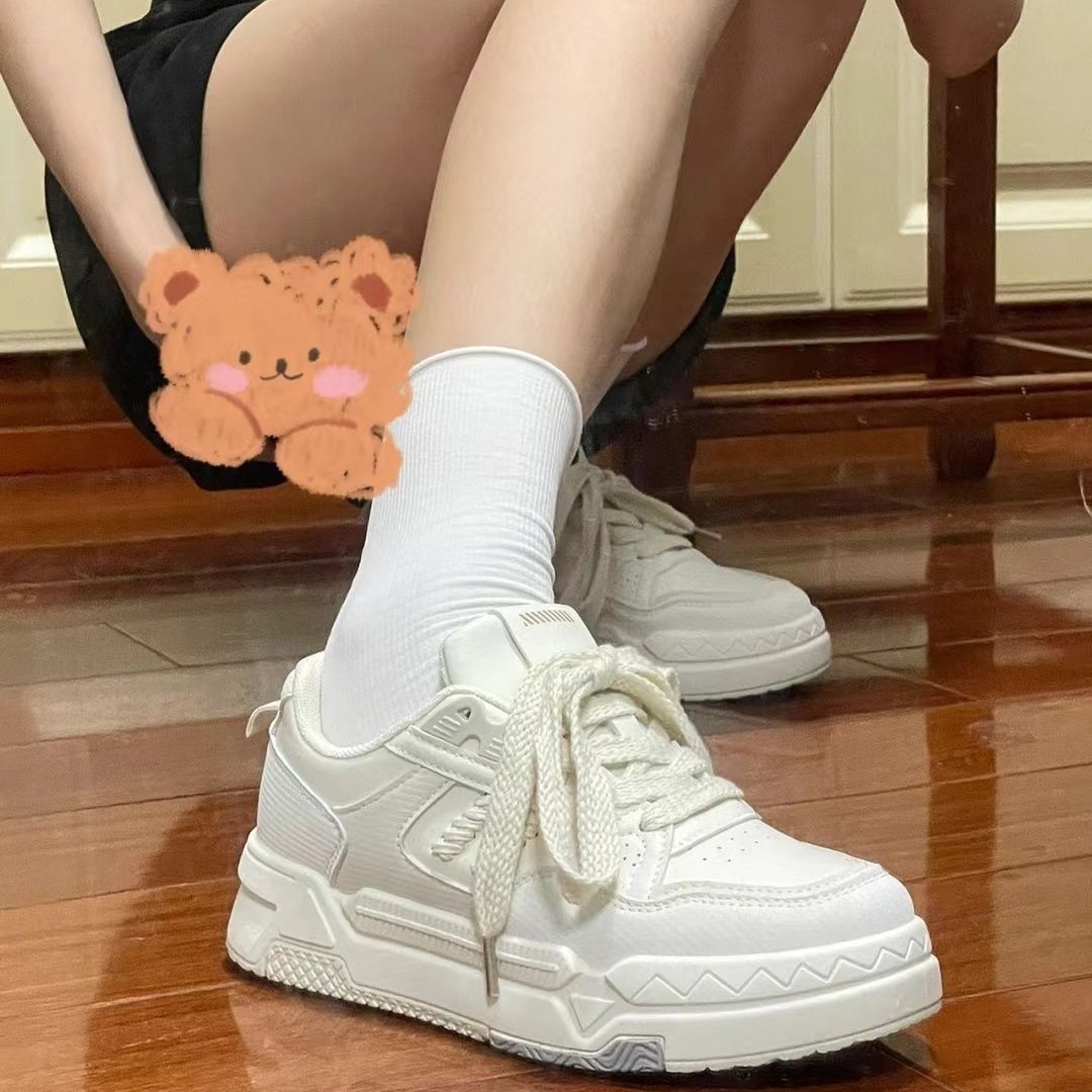 啄木鳥鞋子女小白鞋2022新款爆款百搭學生運動鞋軟底厚底休閒板鞋