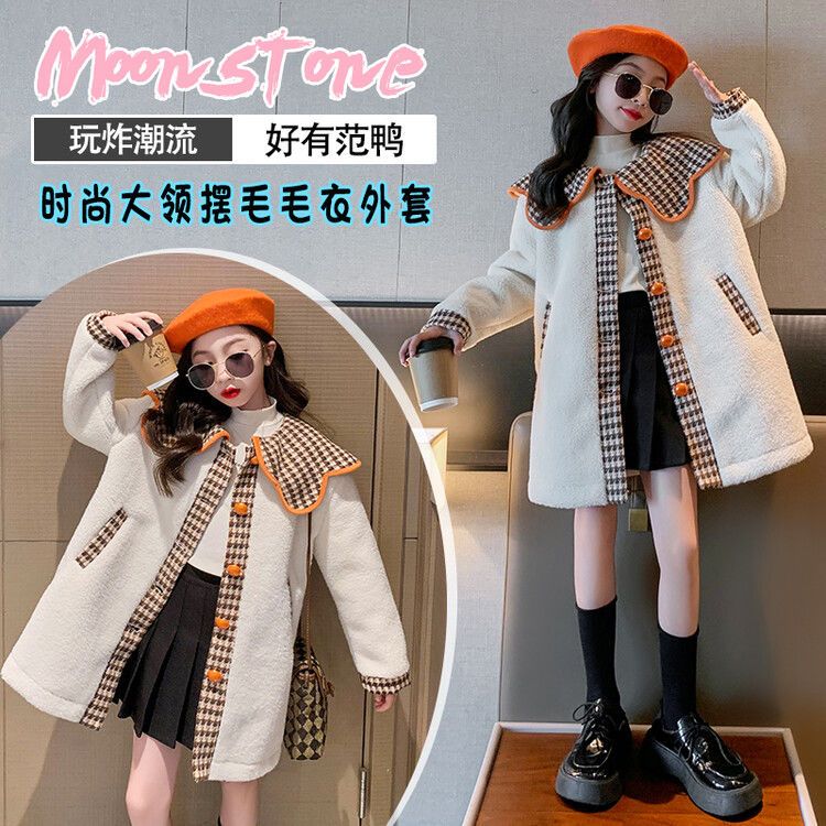Girls coat double-sided foreign style children's windbreaker explosion style new children's coat autumn and winter autumn big children medium thick