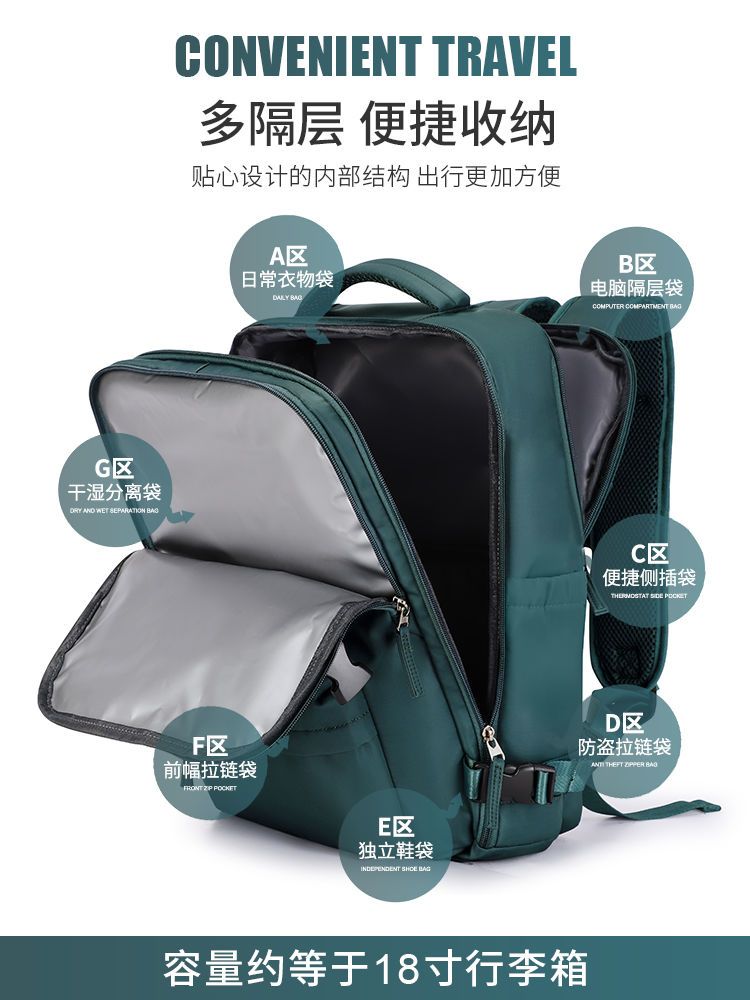 双肩包男短途出差旅行包小型轻便大容量新款行李包电脑背包女