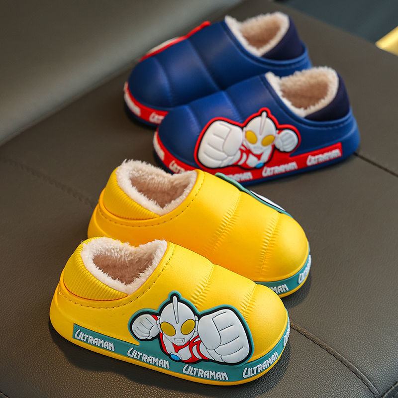 Genuine Altman winter children's slippers boys and girls cartoon children non-slip warm bag with outerwear baby cotton shoes