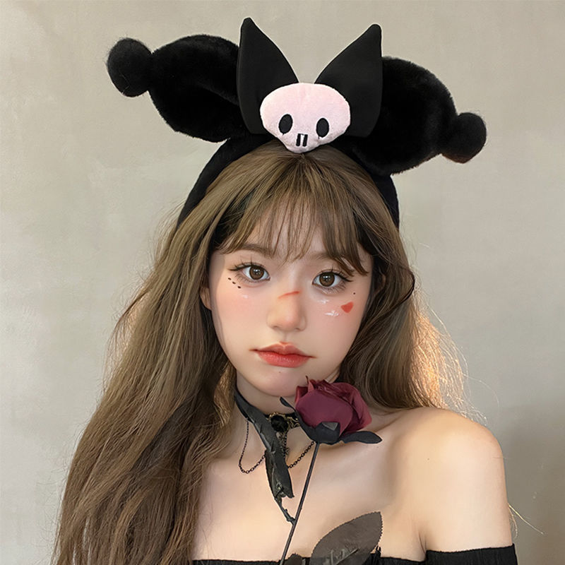 Halloween headband Kuromi hairpin plush skull hair accessory face wash headband headband internet celebrity headband female headband