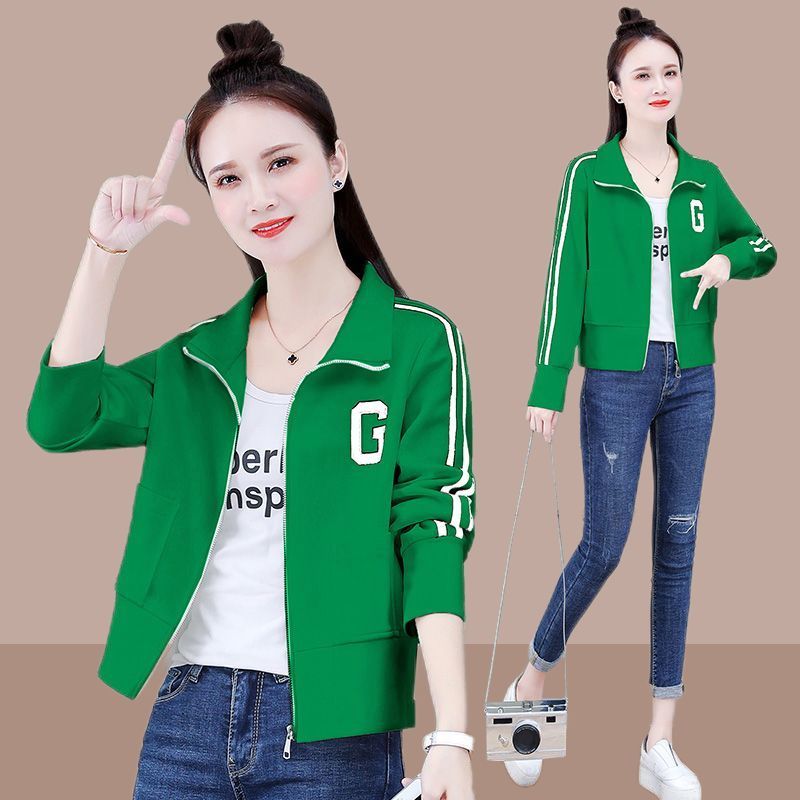 Jacket women's hot style 2023 spring and autumn new casual Korean version loose and thin all-match thin striped top trendy