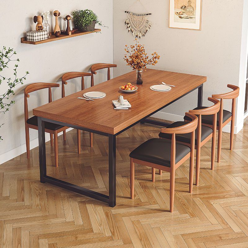 餐桌家用出租房简约现代小户型长方形商用吃饭长桌子长条桌椅组合