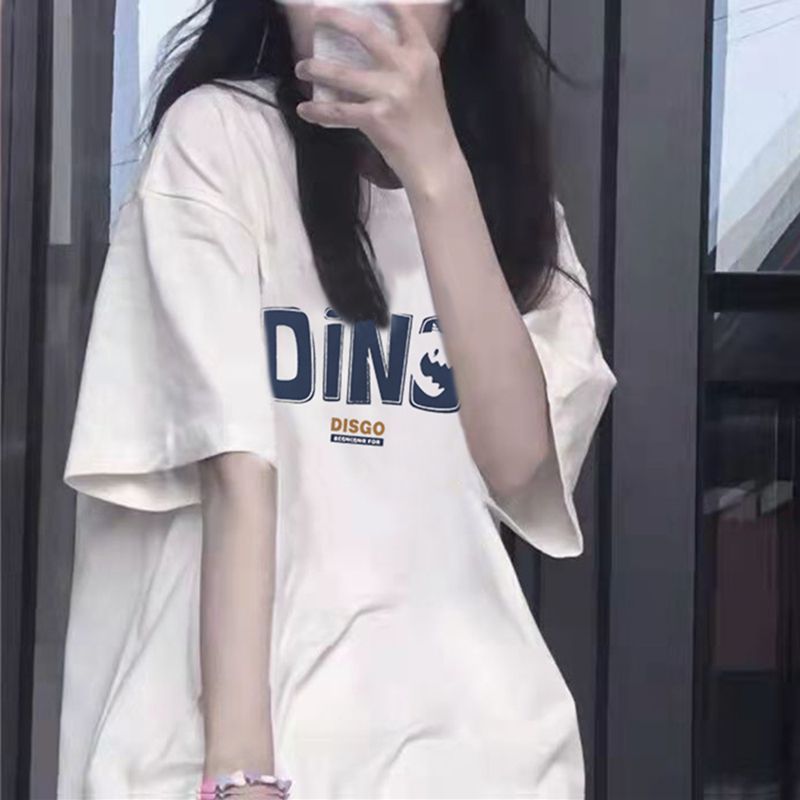 Half-sleeved t-shirt female students Korean version loose tide ins summer women's short-sleeved top white 2023 new salt bf