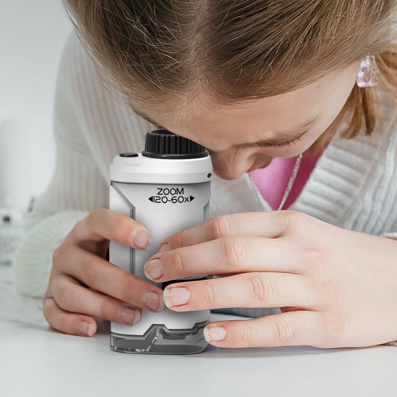 便捷式显微镜玩具儿童科学标本拨片实验幼儿园3-6岁小学生6-12岁