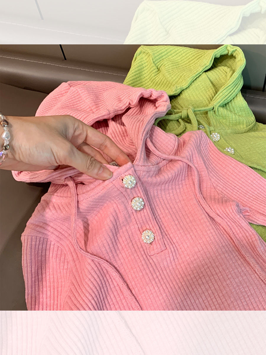 女童长袖针织T恤韩版炸街儿童女宝宝衣服秋装2022新款女童秋装