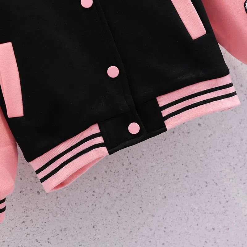 女童外套春秋款2022新款韩版洋气儿童秋装棒球服女孩运动开衫上衣