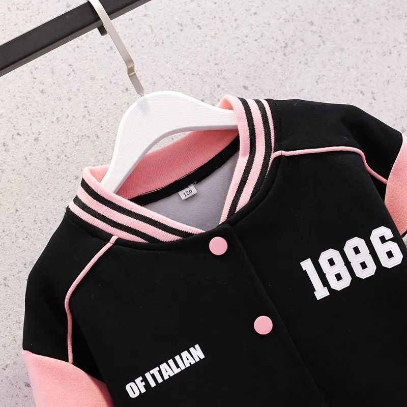 女童外套春秋款2022新款韩版洋气儿童秋装棒球服女孩运动开衫上衣