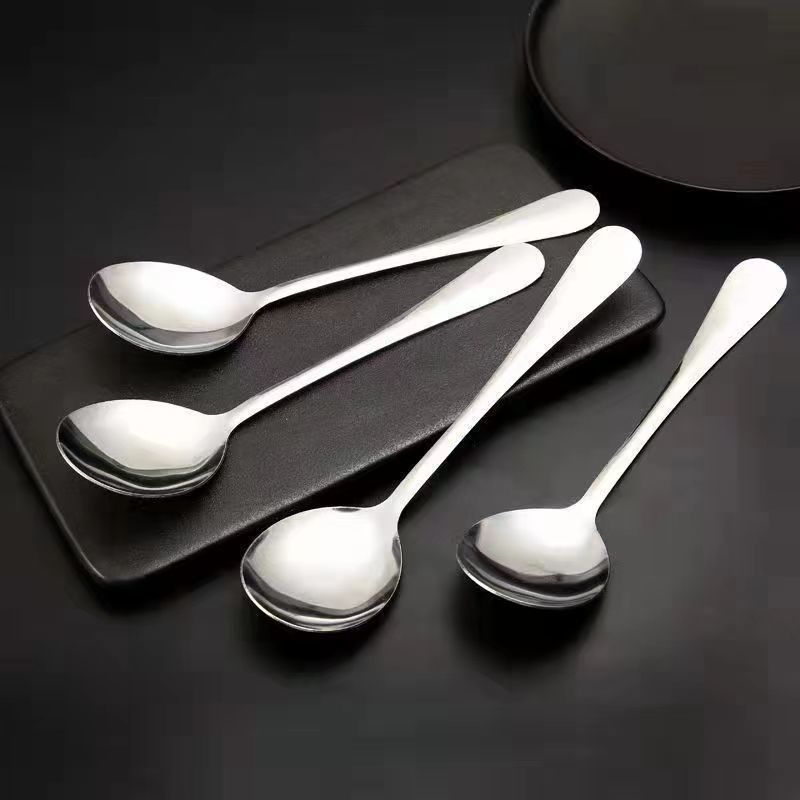 加厚不锈钢勺子水果勺西瓜勺成人儿童汤勺吃饭勺大号长柄家用汤匙