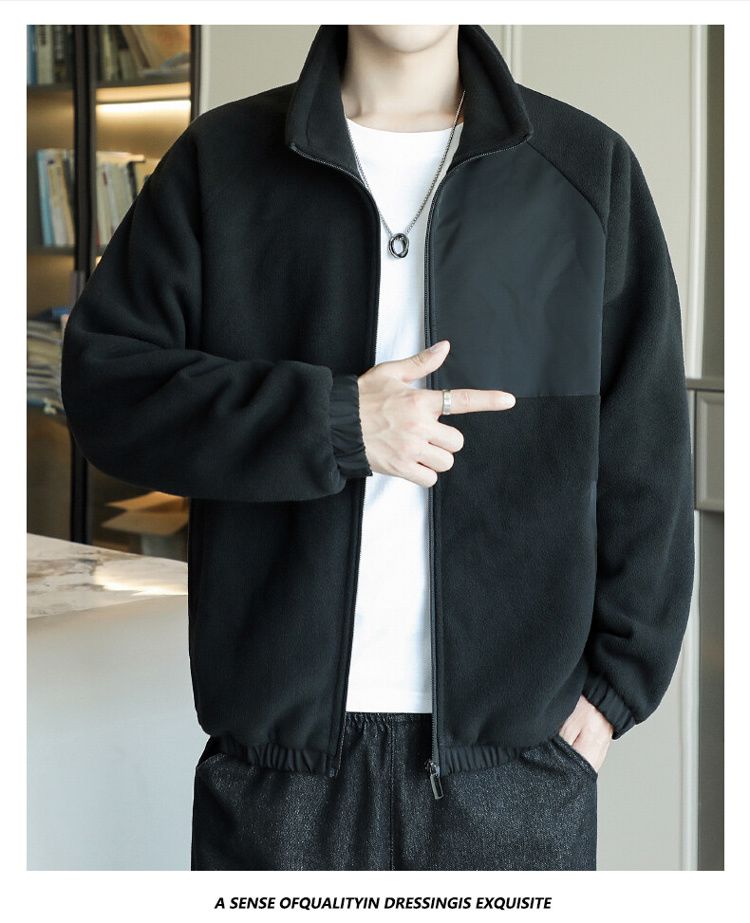 Men's Fleece Jacket For Spring Autumn And Winter Casual Style_voghion.com