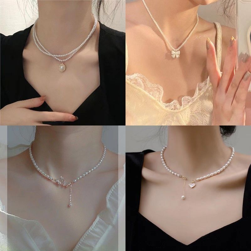 Pearl Necklace Women's Light Luxury Niche Design Advanced  Popular Love Gentle Fairy Clavicle Chain