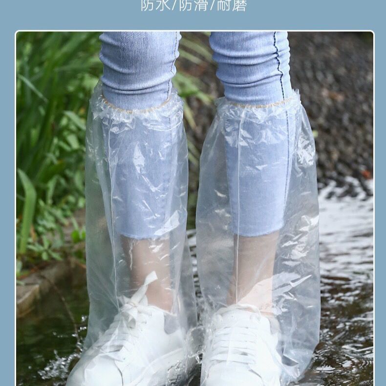 Disposable rainproof shoe cover high tube over the knee plastic thickened foot cover water park waterproof drifting farm boot cover