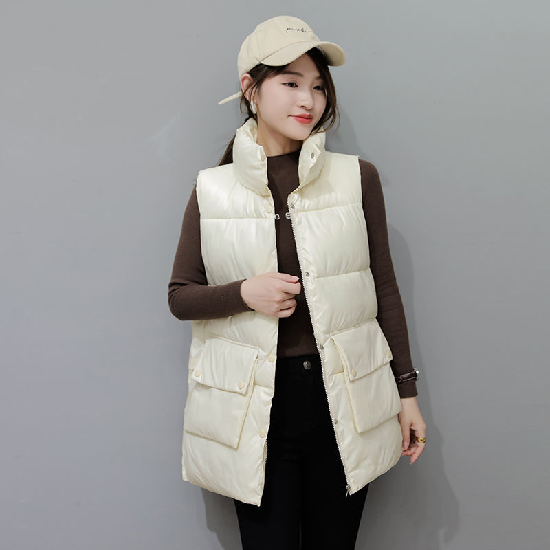 [80-230 catties] All-match down cotton vest women's autumn and winter new loose vest long section thickened vest jacket