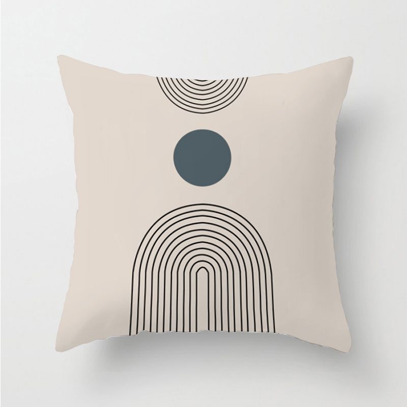 Nordic pillow, modern and minimalist double-sided pillowcase, living room sofa cushion, ins line geometric gray blue_voghion.com