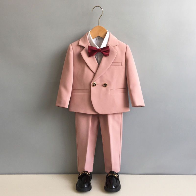 Boys' suit suit three-piece suit male baby one-year-old dress foreign style British little flower girl wedding children's small suit