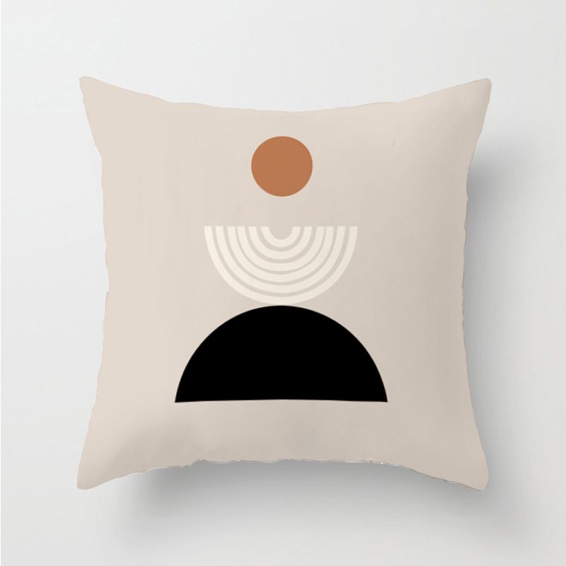 Nordic pillow, modern and minimalist double-sided pillowcase, living room sofa cushion, ins line geometric gray blue_voghion.com