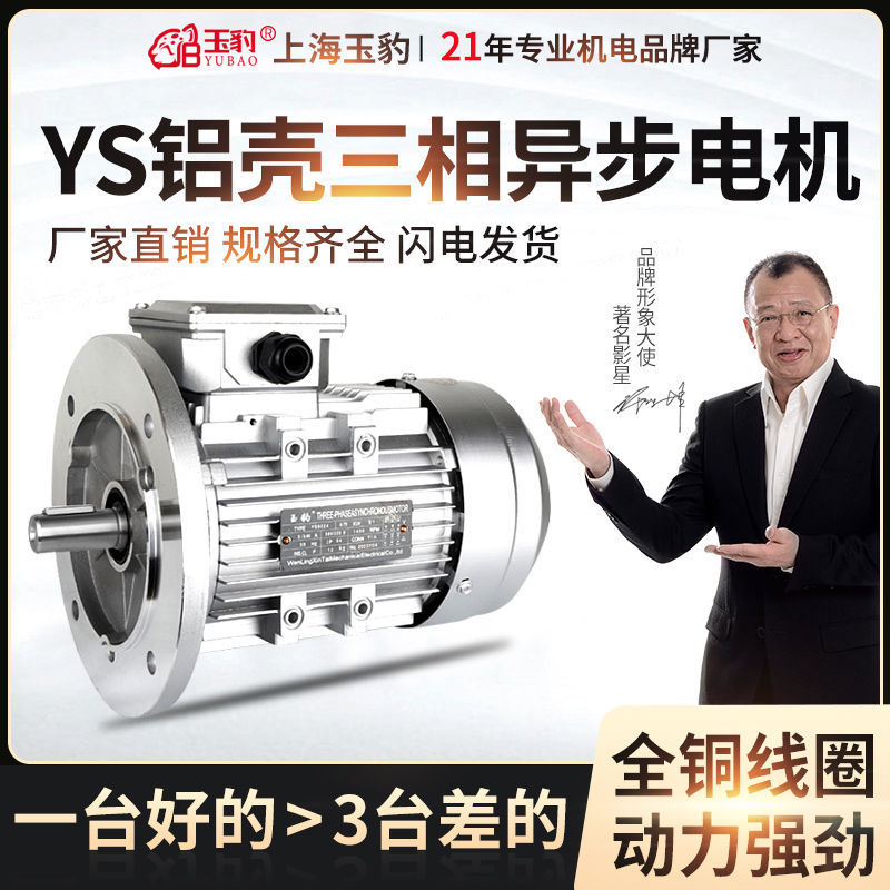 YS铝壳电机0.37/0.55/0.75/1.1/1.5/2.2KW三相异步电动机380V全铜