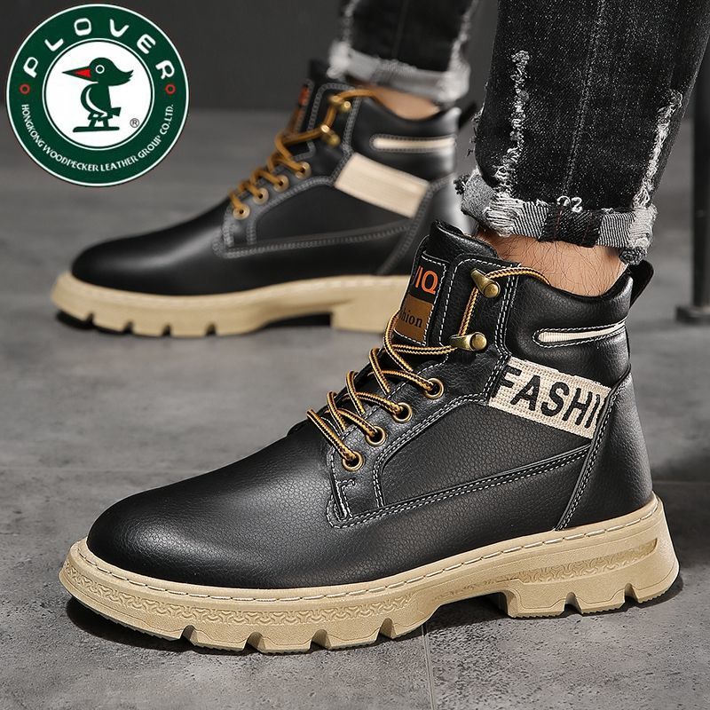 PLOVER woodpecker men's shoes autumn trend all-match tooling boots British rhubarb boots wear-resistant non-slip work shoes