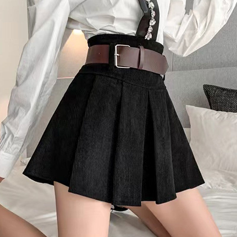 High waist skirt female  new pleated skirt retro design fashion all-match thin A-line small skirt