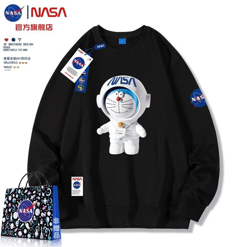 NASA官方旗艦店純棉衛衣男女秋季寬鬆上衣外套情侶韓版長袖打底衫