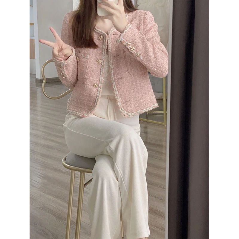 Xiaoxiangfeng Fashion Suit Women 2022 Autumn New Korean Style High-quality Short Coat High Waist Skirt Two-piece Set [Delivery within 15 days]